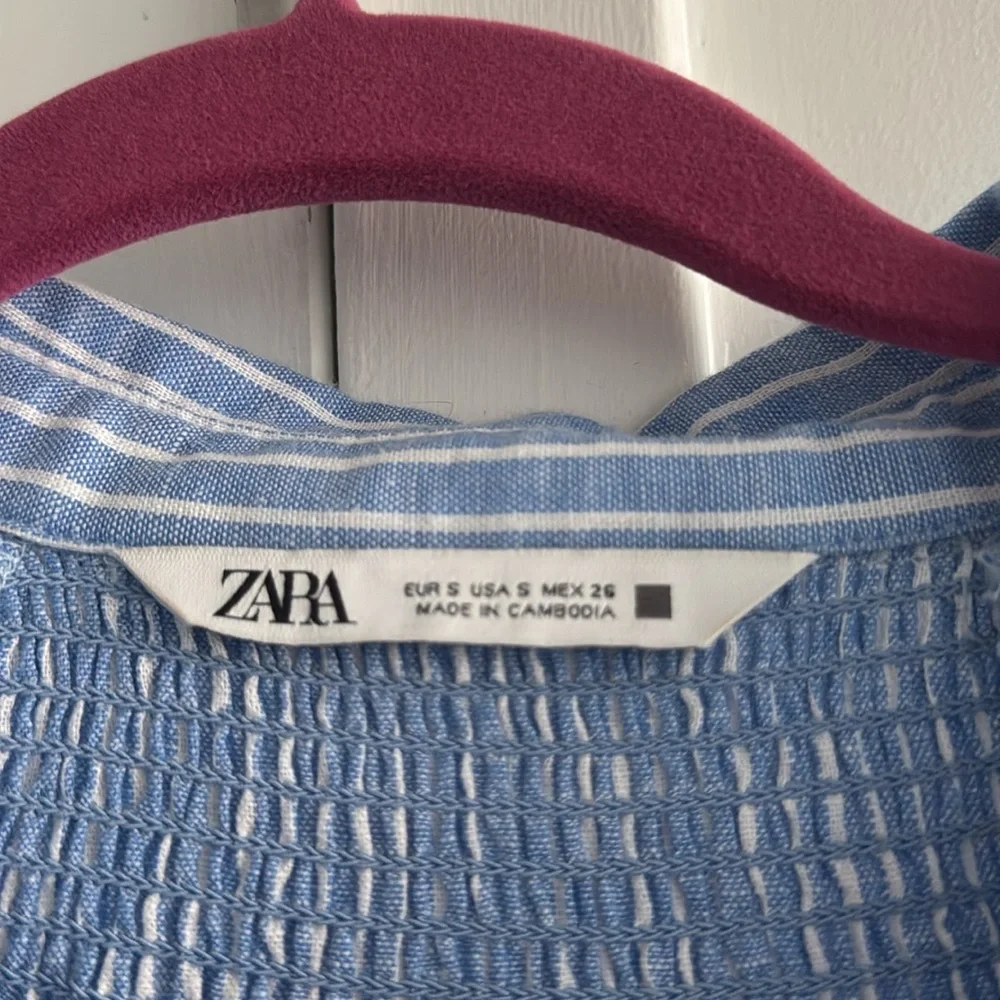 Zara Linen Blend Belted Shirt Dress - Picture 4 of 9